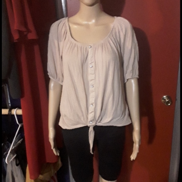 French Laundry tie front peasant top Size L - Picture 1 of 4